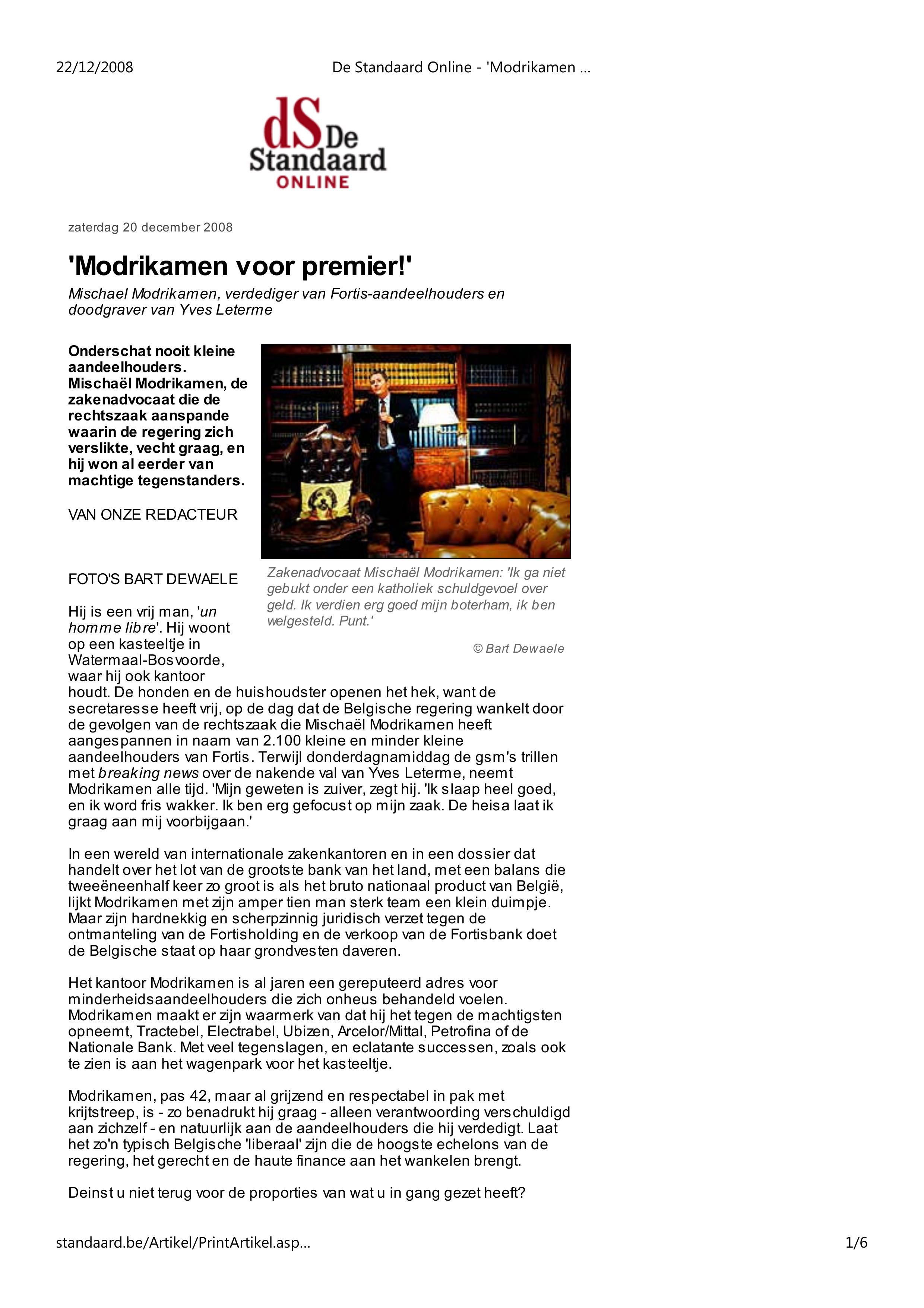 De Standaard – The lawyer who shook the markets